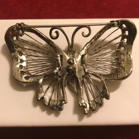 Rhinestone Butterfly Pin - Picture 2 of 4
